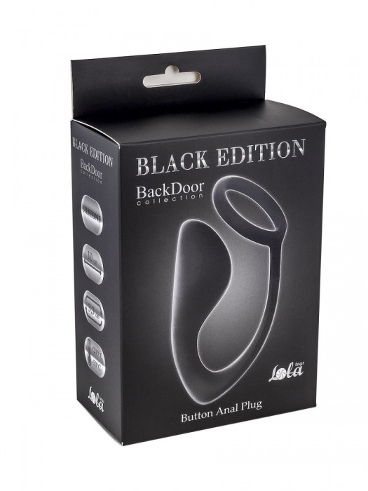 Чёрное эрекционное кольцо с анальной пробкой Button Anal Plug - Lola Games - в Улан-Удэ купить с доставкой