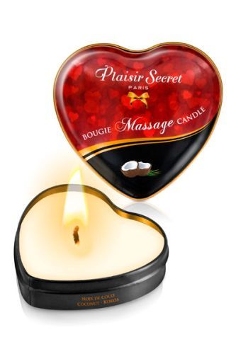 Массажная свеча с ароматом кокоса Bougie Massage Candle - 35 мл. - Plaisir Secret - купить с доставкой в Улан-Удэ