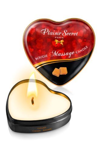 Массажная свеча с ароматом карамели Bougie Massage Candle - 35 мл. - Plaisir Secret - купить с доставкой в Улан-Удэ
