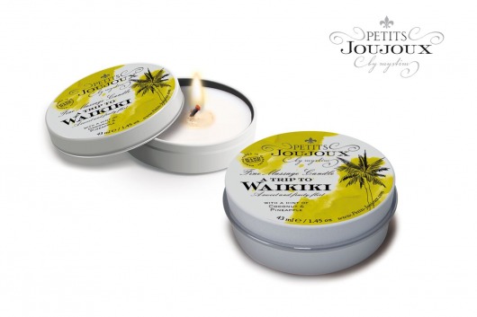 Массажная свеча Petits Joujoux Waikiki Beach с ароматом кокоса и ананаса - 33 гр. - MyStim - купить с доставкой в Улан-Удэ
