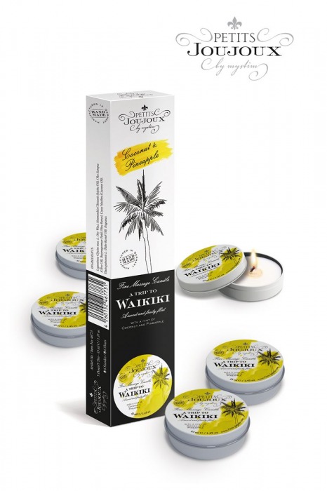 Набор из 5 свечей Petits Joujoux Waikiki Beach с ароматом кокоса и ананаса - MyStim - купить с доставкой в Улан-Удэ