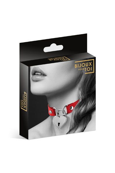Красный чокер с замком в форме сердца - Bijoux Pour Toi - купить с доставкой в Улан-Удэ