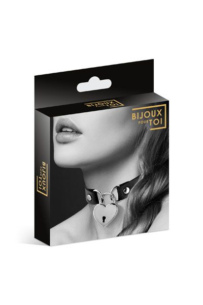 Черный чокер с замком в форме сердца - Bijoux Pour Toi - купить с доставкой в Улан-Удэ