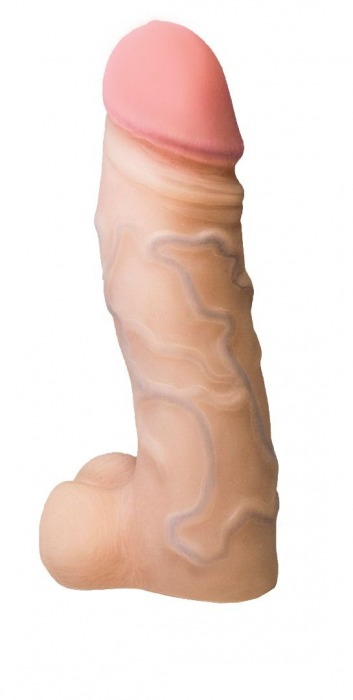 Реалистичная насадка с мошонкой REAL Standard - 15,5 см. - LOVETOY (А-Полимер) - купить с доставкой в Улан-Удэ