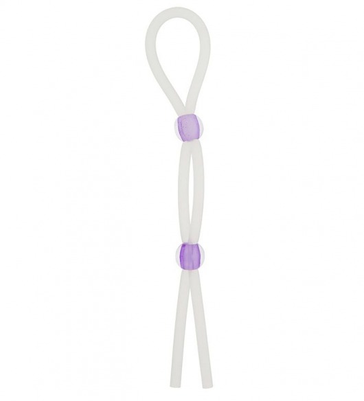 Прозрачное эрекционное кольцо-лассо SILICONE LASSO COCK RING DUAL BEADS - NMC - в Улан-Удэ купить с доставкой