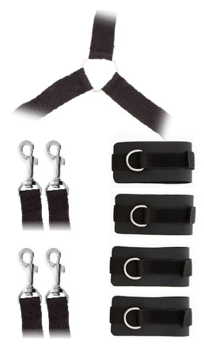 Комплект наручников и поножей LUXURIOUS BED RESTRAINT CUFF SET - Blush Novelties - купить с доставкой в Улан-Удэ